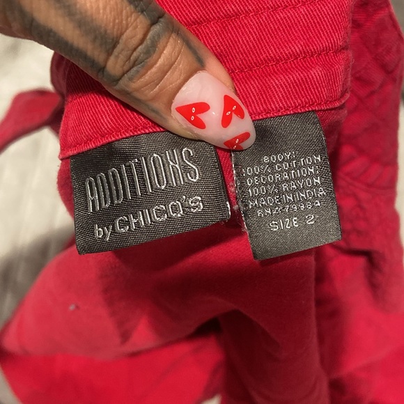 Chico's Vintage Vibrant Red Button-Up Jacket Sz.2 - Picture 8 of 8